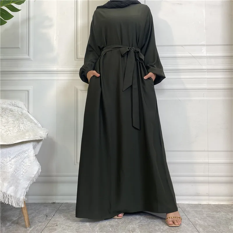 Moda musulmana Hijab Dubai Abaya abiti lunghi donna con telai Ramadan Eid Islam abbigliamento Abaya abiti africani per le donne