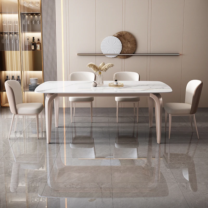 Party Unique Dining Tables Chairs White Space Expandable Nordic Dining Tables Set Luxury Modern Mesas Comedor Furniture For Home