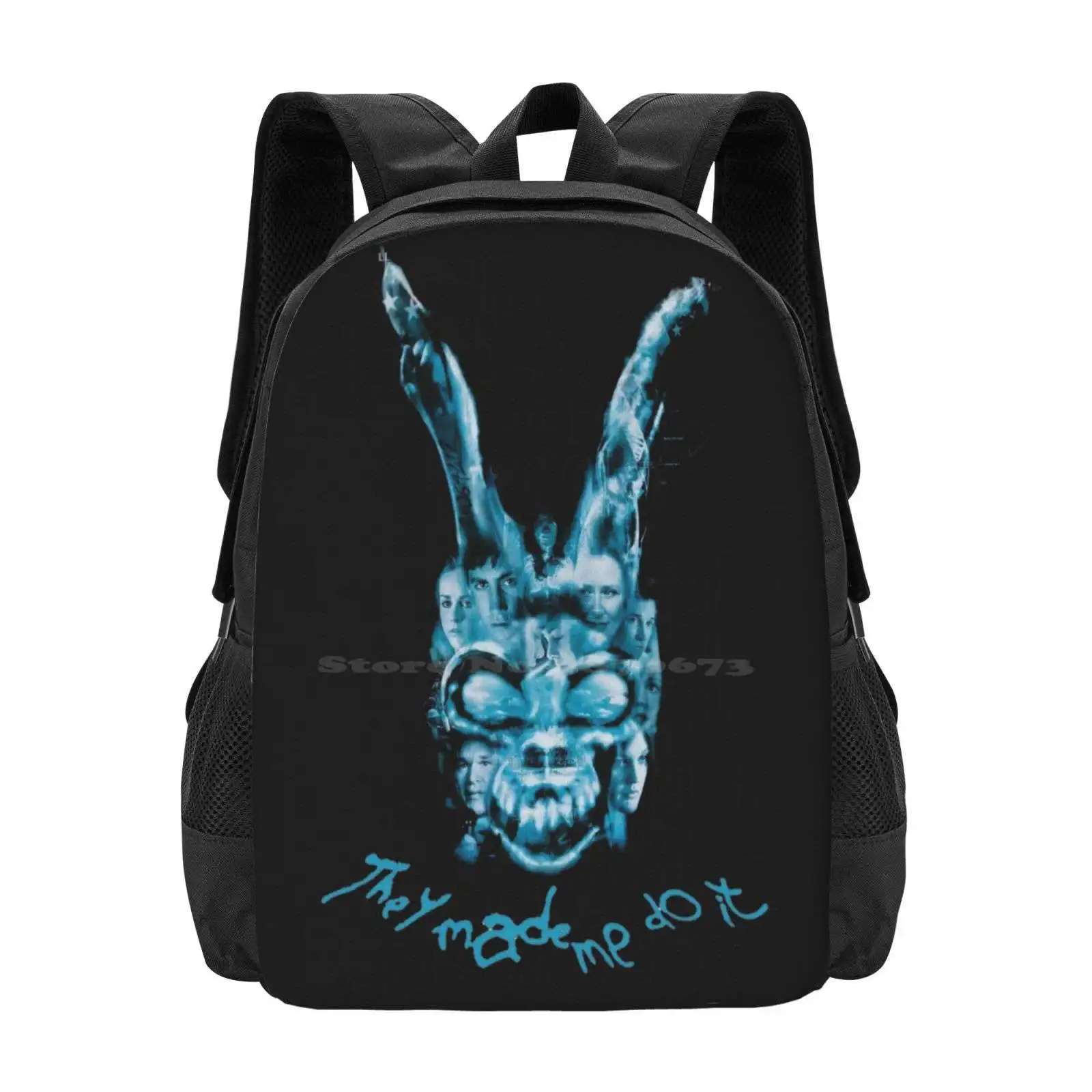 Darko-They Made Me Do It Pattern Design Bagpack School Bags Donnie Darko They Made Me Do It Mad World Frank Traveltime God