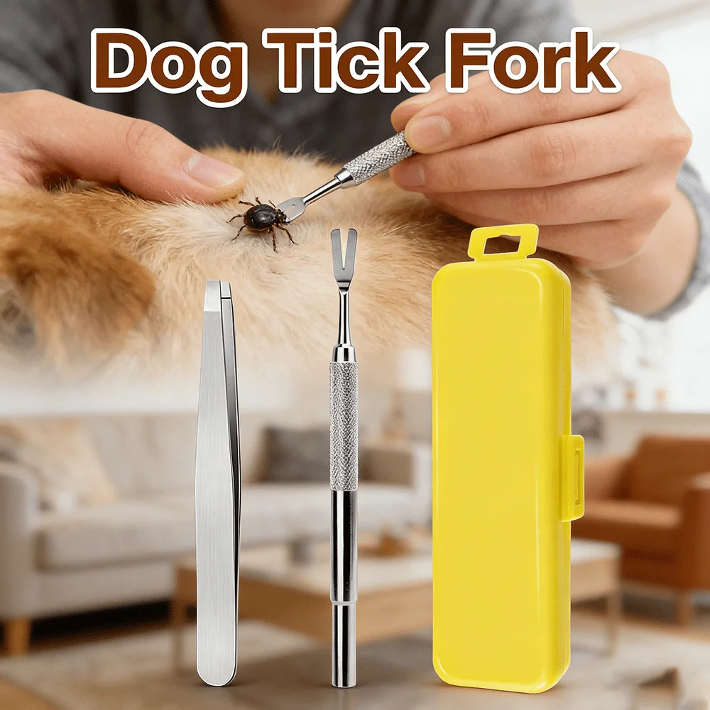 Stainless Steel Pet Flea Tick Comb, Portable Washable Dense Teeth Grooming Tool for Long Short Hair Cats Dogs