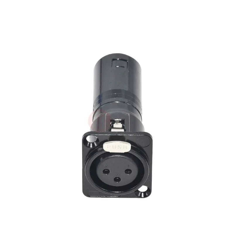 HIgh quality 3pin XLR Male to XLR Female Panel Mount Female Plug Pass through Adapter Black and Silver Optional