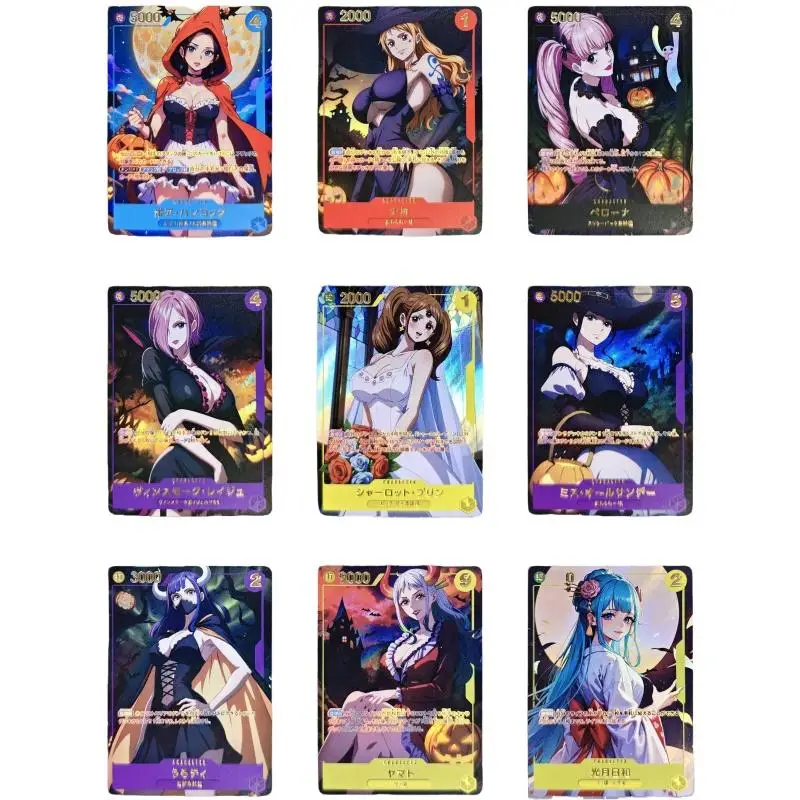 One Piece Flash Card Nami Yamato Uta Vinsmoke Reiju Kozuki Hiyori Opcg 9 Sheets Anime Peripheral Game Collection Card Gifts