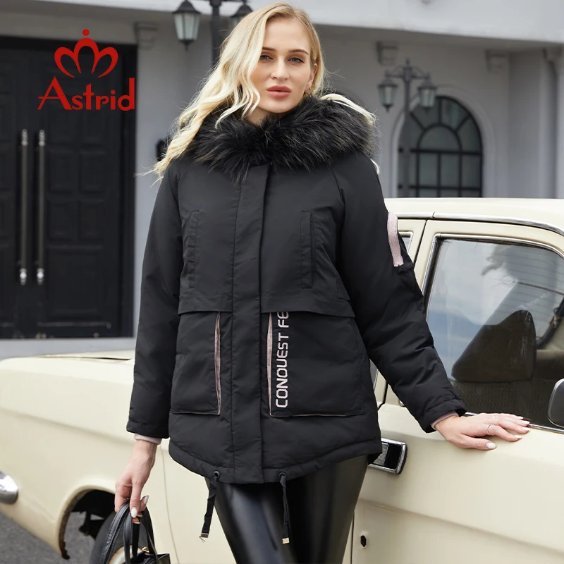 Astrid – veste d\'hiver longue matelassée avec fourrure pour femme, parka, grande taille, vêtements chauds d\'extérieur, 2022