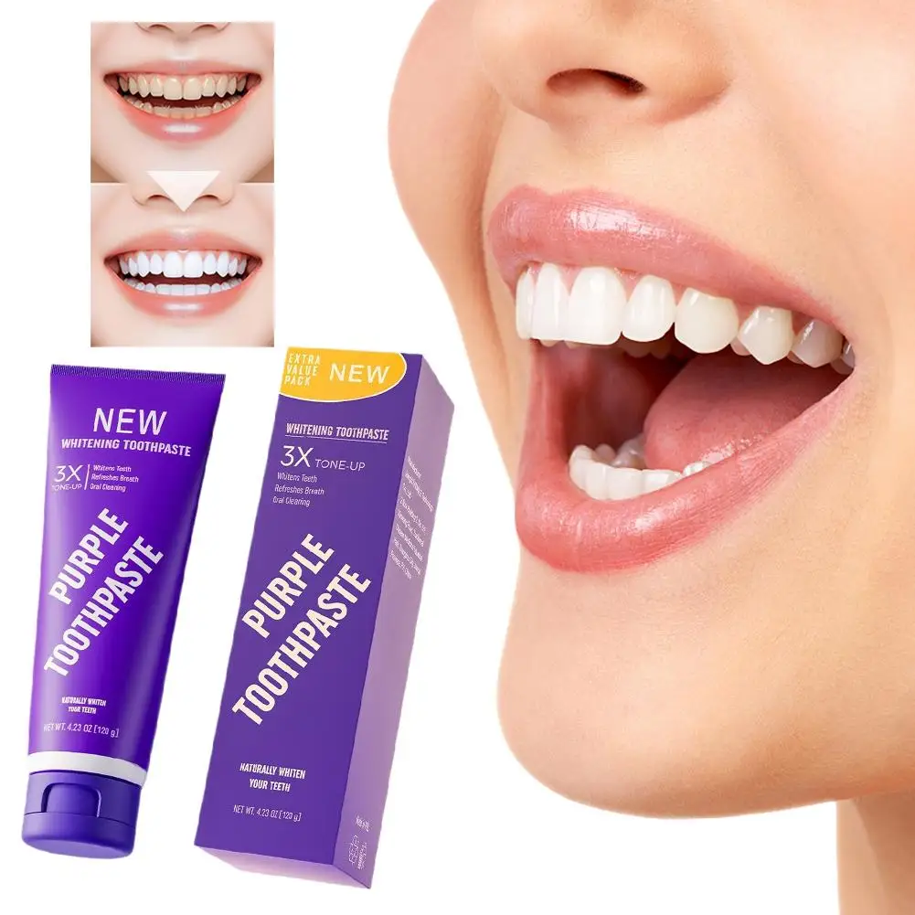 

Purple Toothpaste Deep Cleaning Make Teeth More Shiny Fresh Breath Suitable For Home Use