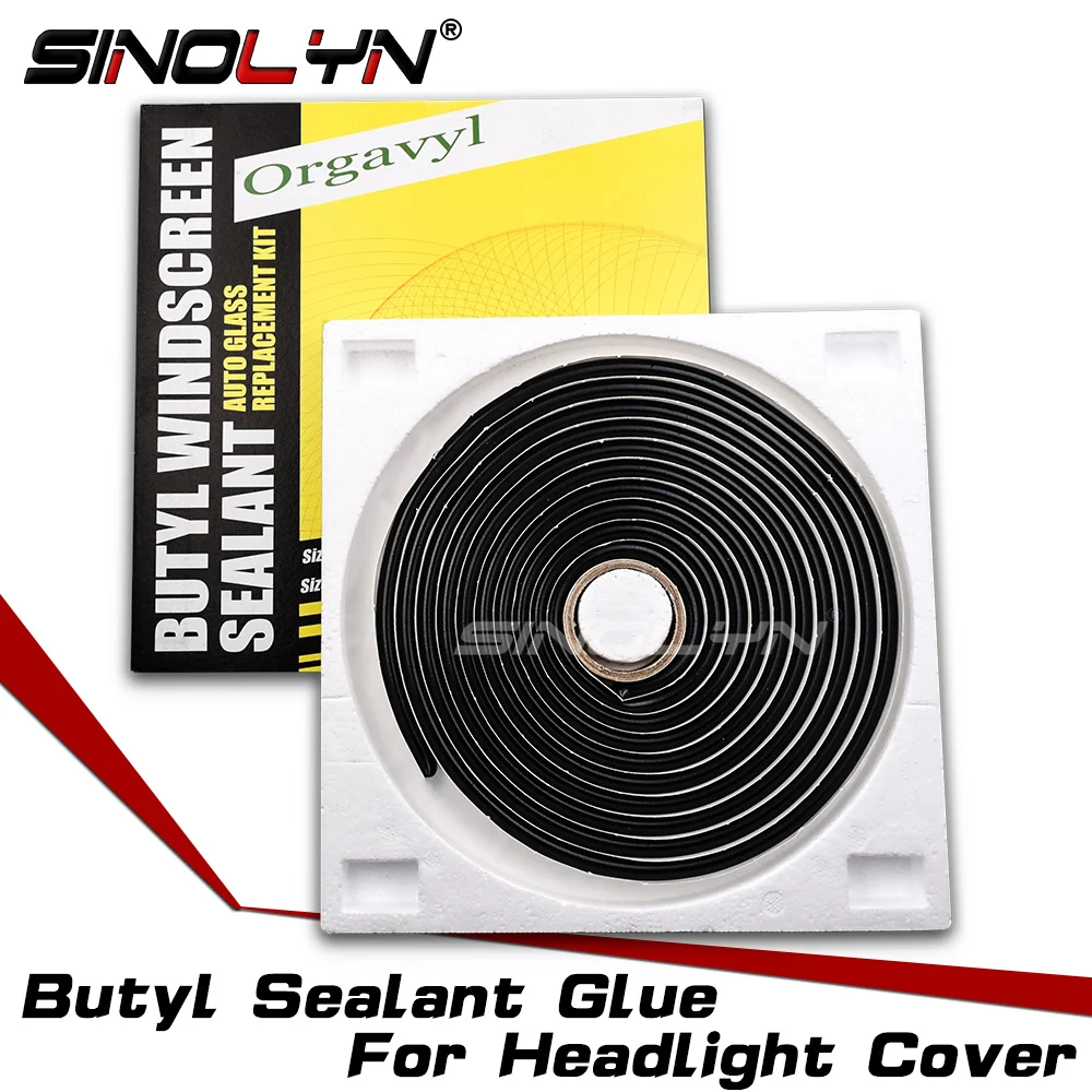 Sinolyn Headlight Sealant Black Snake Butyl Speaker Windscreen Adhesive Rubber Glue For Sealing Auto Headlamp Cover DIY Retrofit