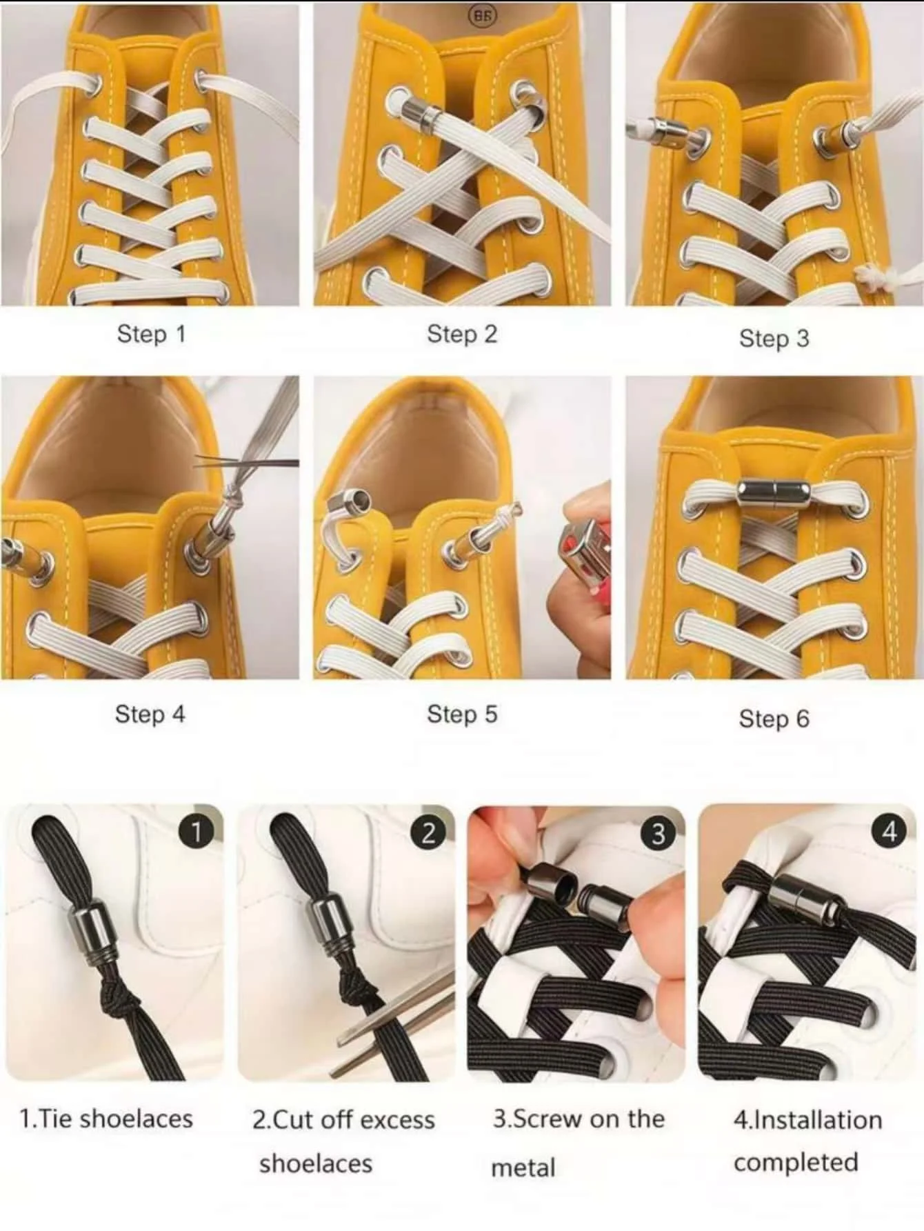 10 Metal Shoelace Locks, Alloy Shoelace Locks, No Need to Tie, Reusable, Do Not Strangle the Shoelaces, Durable, Knot-Free Shoelace Fasteners, Shoelace Decorations, Suitable for Sneakers and Casual Sh image 2