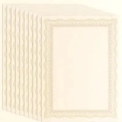 10Pcs Professional Certificate Paper Rounded Corners for Graduation and Academic Awards Certificate Paper School Supply