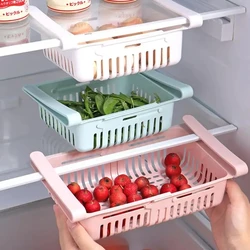 Multi Functional Refrigerator Storage Basket, Retractable Refrigerator Partition Storage Rack, Kitchen Drain