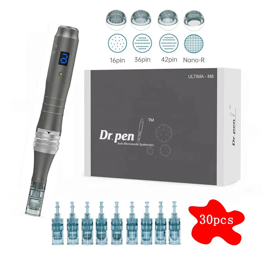 Dr.pen Ultima M8 Professional Microneedling Pen Microneedle Derma Auto Pen mesotherapy Skin Care Tool With 30pcs Cartridges