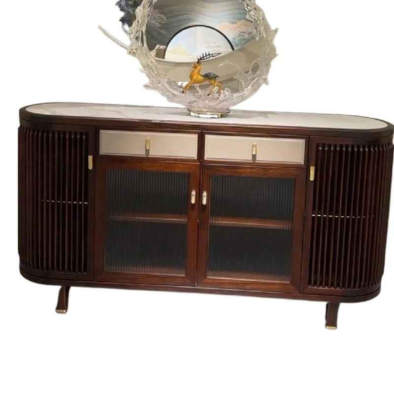 

Новый китайский обеденный боковой шкаф из черного дерева, вход из цельного дерева, современный простой китайский шкафчик для гостиной