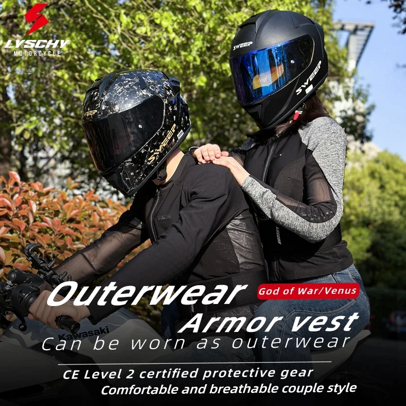 

Мотоциклетная куртка LYSCHY с мягкой защитой для мужчин и женщин, летняя дышащая куртка для мотокросса с 7 элементами защитного снаряжения, мотокуртка для езды
