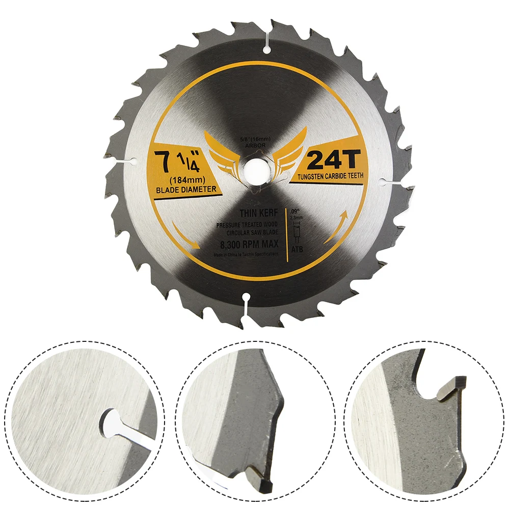 7-1/4-Inch 24T Frame Carbide Dunne Kerf Cirkelzaagbladsnijder Houtbewerking Robuust Hoge Kwaliteitsborging En Gemakkelijk Te Gebruiken