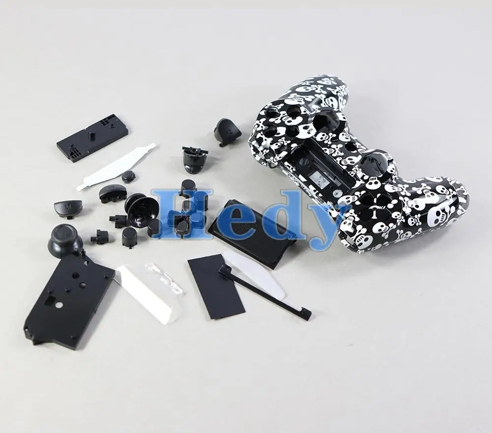 1 Juego de funda carcasa completa con botón para PS4 2,0 JDS 001 JDM 011 cubierta frontal trasera para controlador Sony PS4