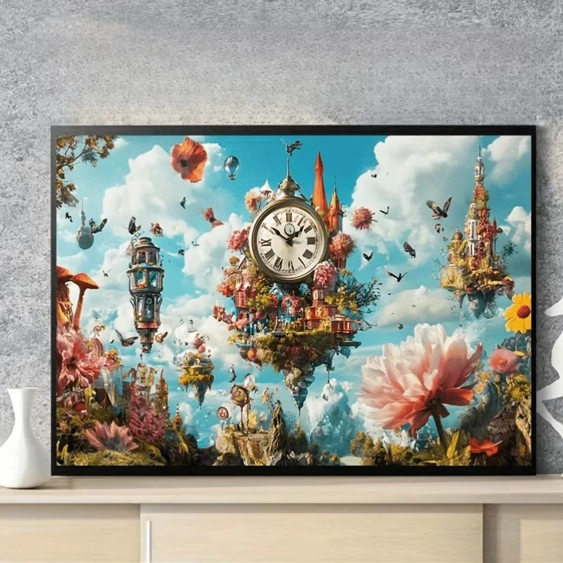 

Clock Citadel Castle 500/1000/1200/2000 PCS Jigsaw Puzzles Family Activity Games DIY Puzzle for Room Home Decor Gift Frameless