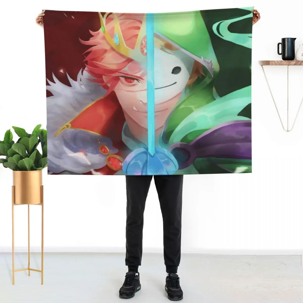 

Technoblade vs Dream Duel Throw Blanket Cozy Sofa Blanket for TV Watching Napping