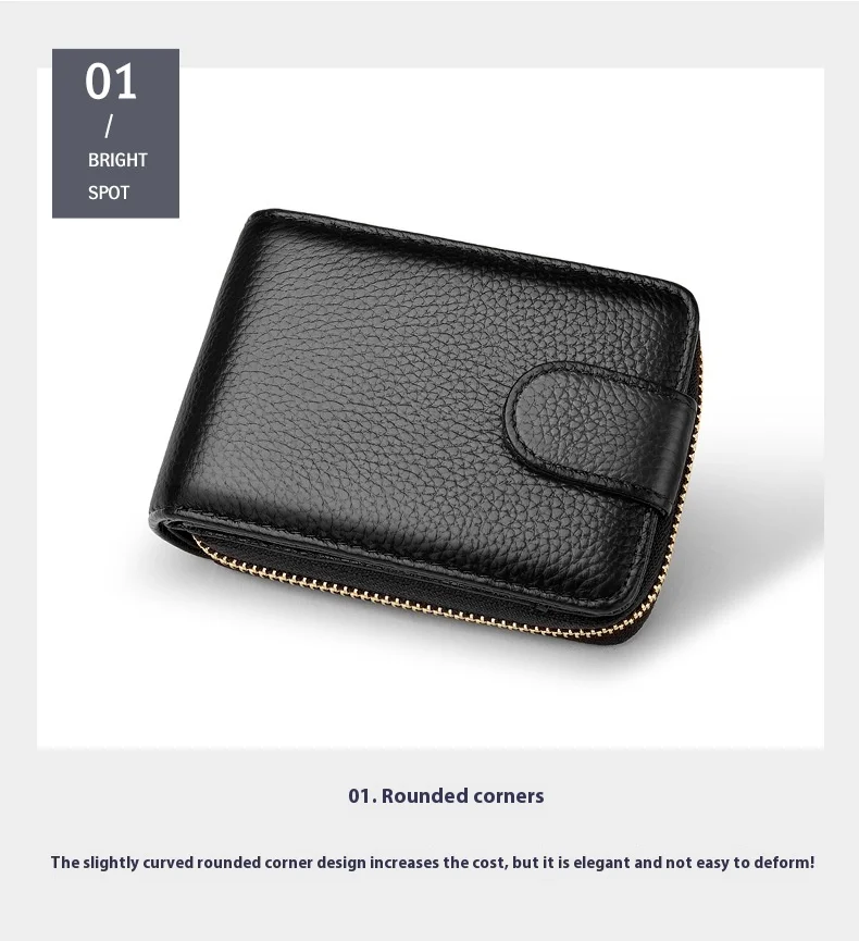 Men's and women's leather simple card bag driver's license wallet multi-card large capacity real pickup bag