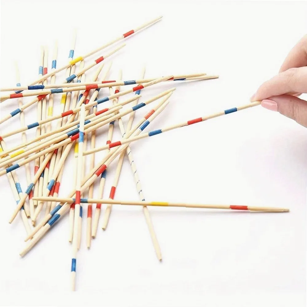 Mikado Wooden Pick-Up Sticks Game 93pcs Classic Family Party Strategy Toy Manual Dexterity Educational Fun