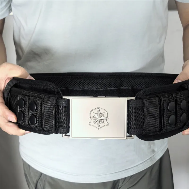 

Alloy Buckle Tactical Hard Waistband Workwear Men'S Outer Waistband Black Multifunctional Outdoor Training Thick Armed Waistband