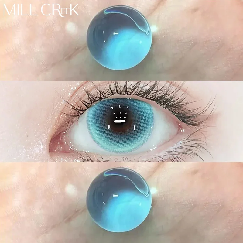 Lentes de contacto Mill Creek azules 2 uds color natural