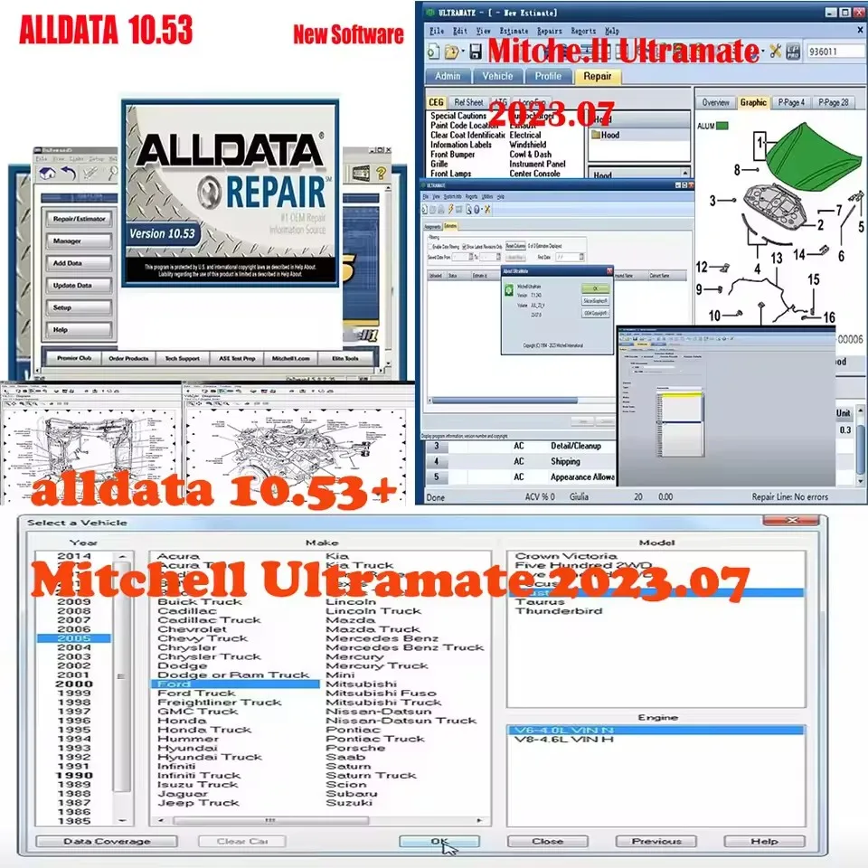 Mitchell ultramate 2023.07 Alldata 10.53 Car Software auto repair alldata software Alldata car software with Wiring diagram