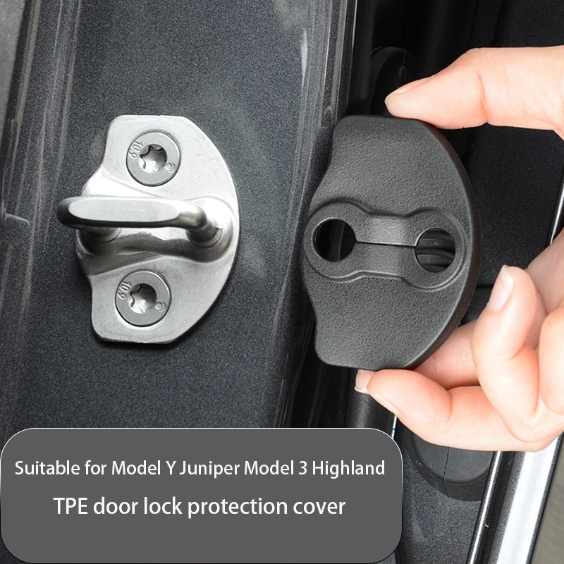 Suitable for the Updated Tesla Model Y L Y 3, Door Lock Cover, Door Limiter, Lock Buckle Protection Cover, Rust Proof Accessorie