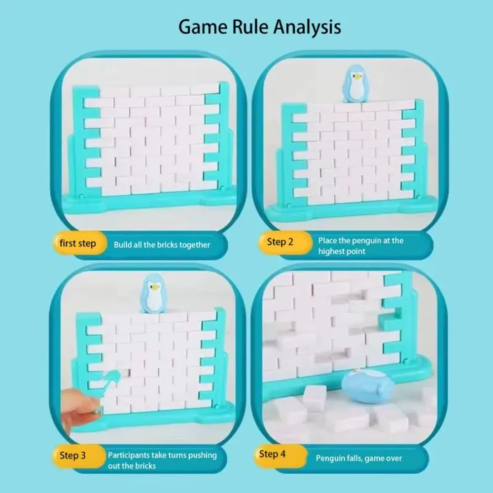 ของเล่นเพื่อการศึกษาเกมเพนกวินเด็ก Interactive ของเล่นสองคนอาคารและผลักดัน Wall BOARD เกมสําหรับชายหญิง