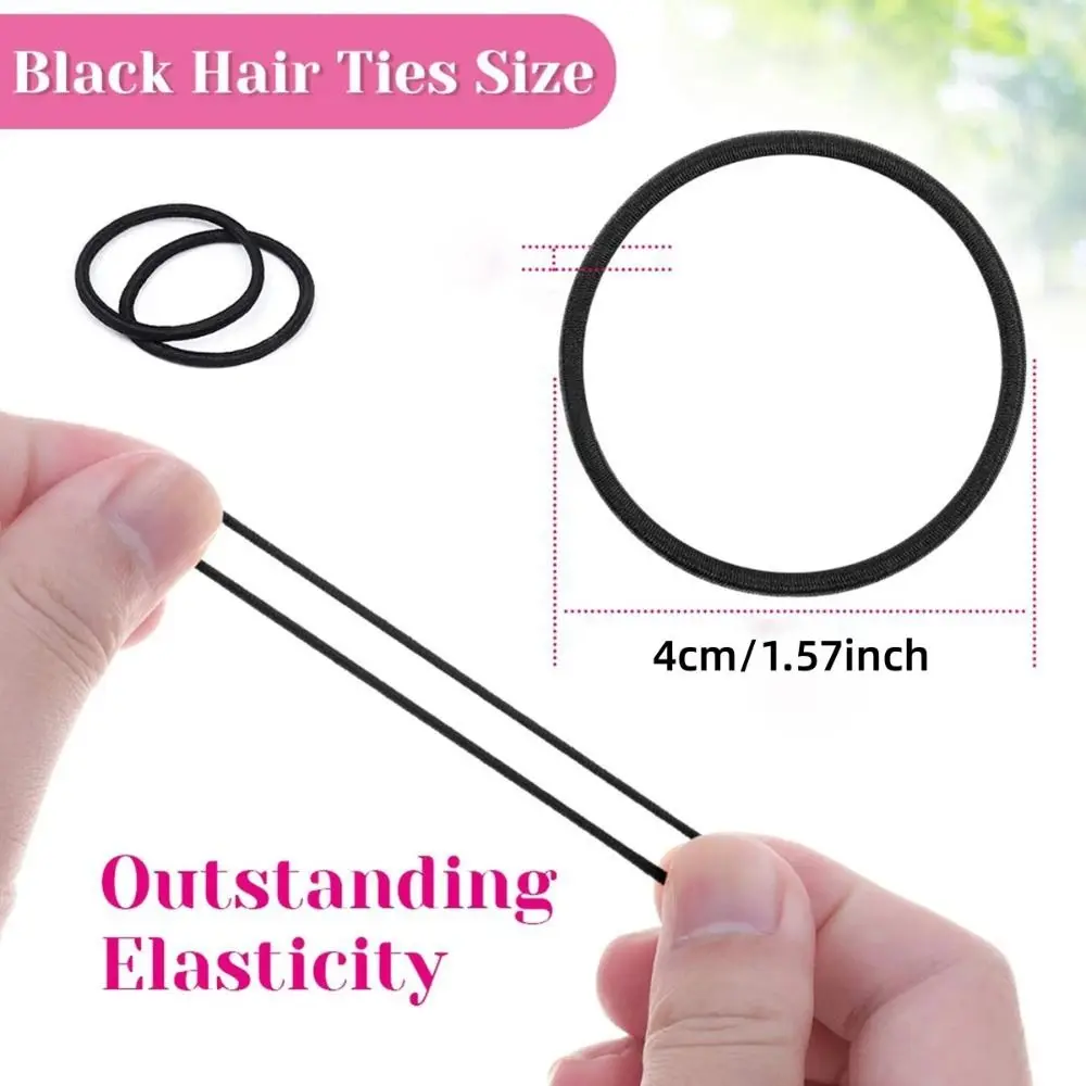 ผู้หญิงหญิงสาวมัดผมหางม้ามัดผมอุปกรณ์เสริมที่ผูกผมสีดำ98ชิ้น