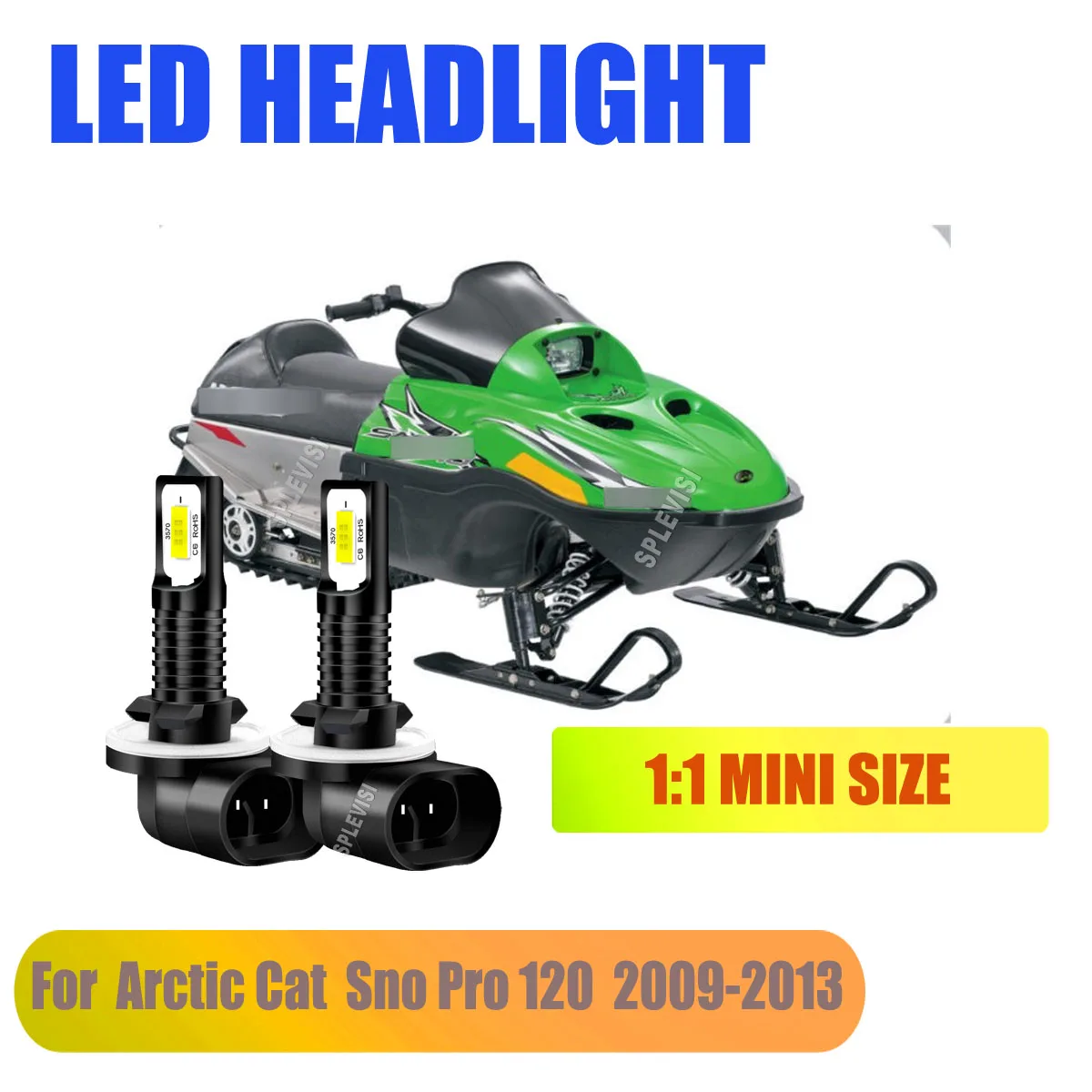 

881 LED White Headlight Bulbs - focus on the refinement of each of chips For Arctic Cat Sno Pro 120 2009 2010 2011 2012 2013
