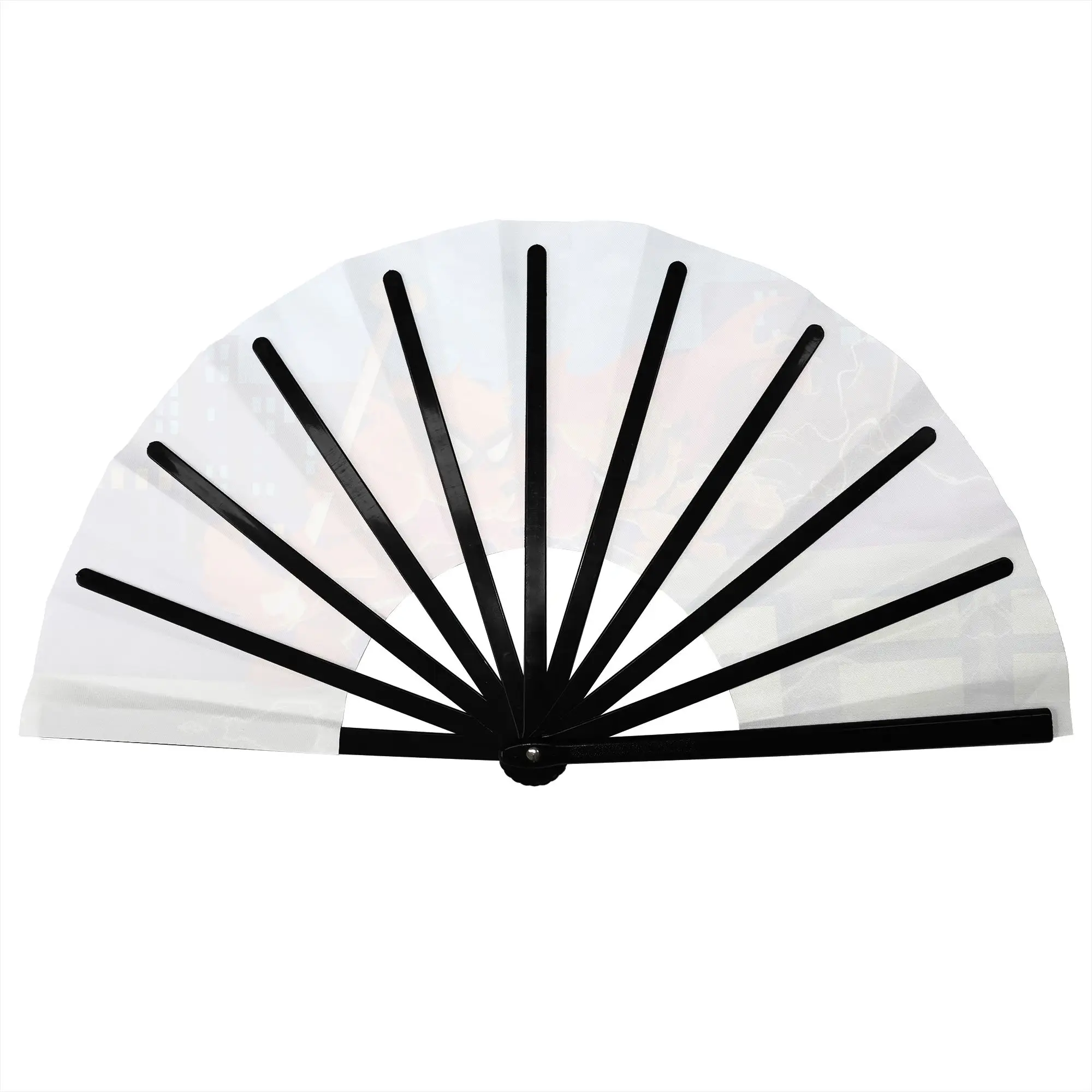 Red Evil D-Dogman Stylish Hand Fan Unisex Cat Kid Lightning  Printed Polyester Fan Trendy For Dancing Gift