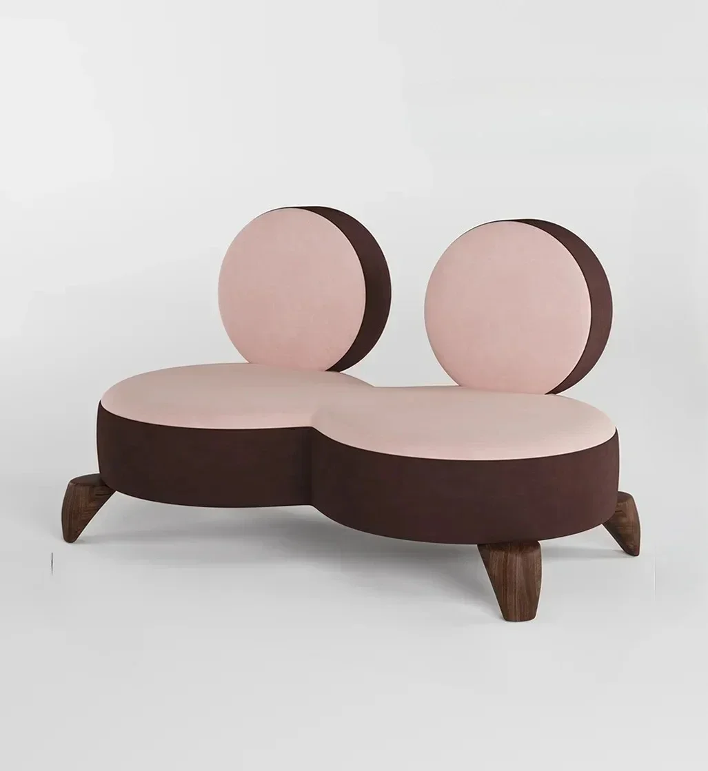 

Sofa Living Room New French Cream Style Fabric Mid-Ancient Double Sofa Personalized Creative