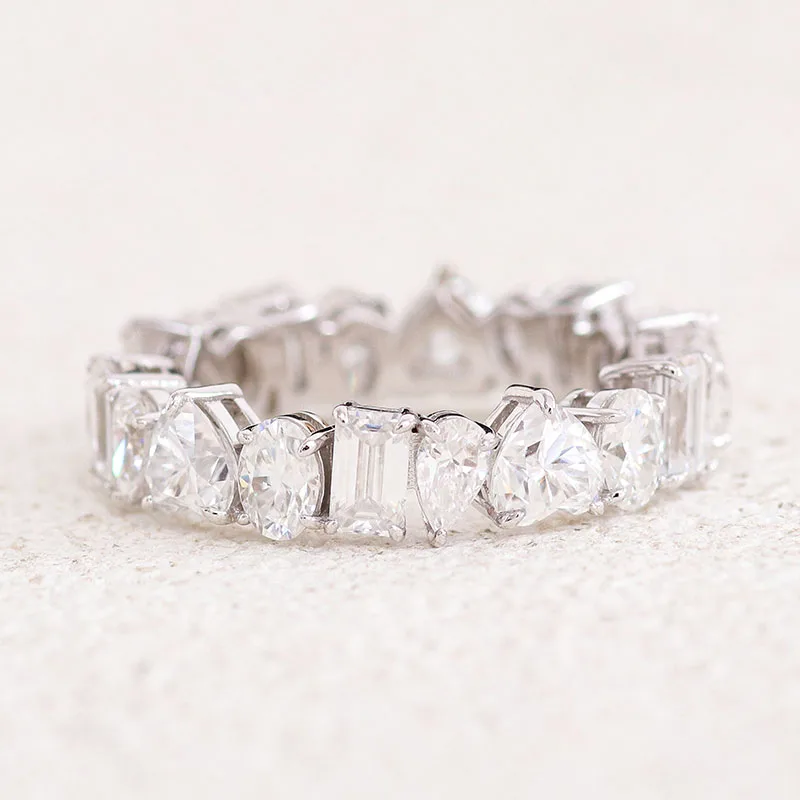 Provence Wedding ring Solid Gold DEF/VS Lab Diamonds Luxury full band Engagement Ring Fine Jewelry for Women Personalized Custom