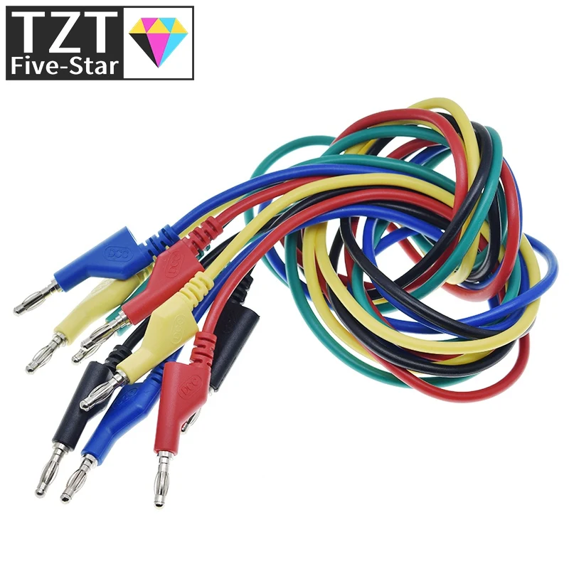 TZT  1M 4mm Banana to Banana Plug Test Cable Lead for Multimeter Red Yellow Black Blue Green 5 Colors