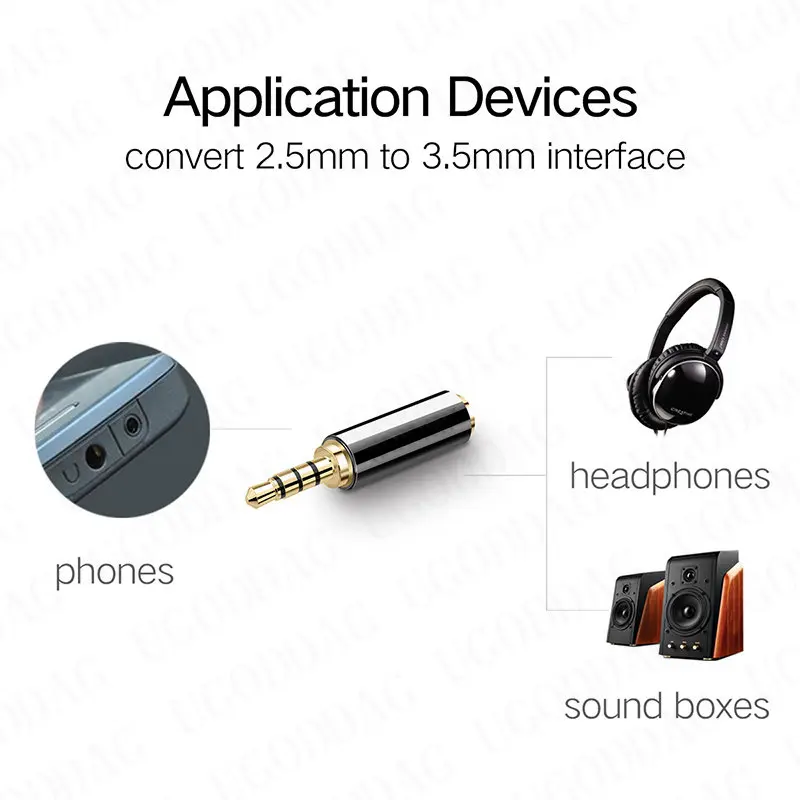 Gniazdo 3.5mm do 2.5mm Adapter Audio 2.5mm męskie do 3.5mm żeńskie złącze wtykowe dla głośnik Aux kabla słuchawki Stereo zestawu słuchawkowego