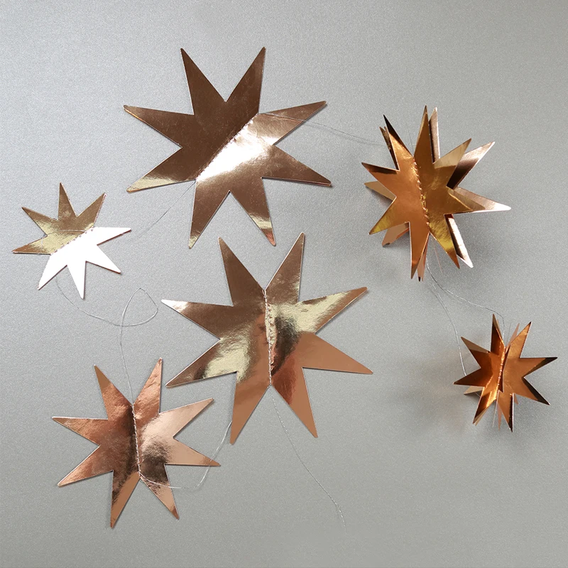 Gold Graduation Twinkle Star Papiergirlanden Geburtstagsparty Dekorationen Galaxy Planet Star Banner Hang Star Babyparty Luftschlangen – Detail 9