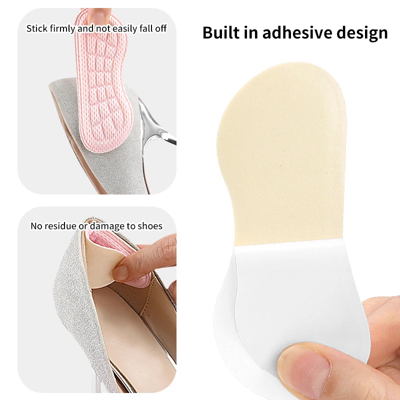 Anti Drop Anti Wear Heel Adesivos, Couro Calçados Esportivos Heel Adesivos, Ajustando Tamanho Almofada Inserir Palmilha, 1 Par