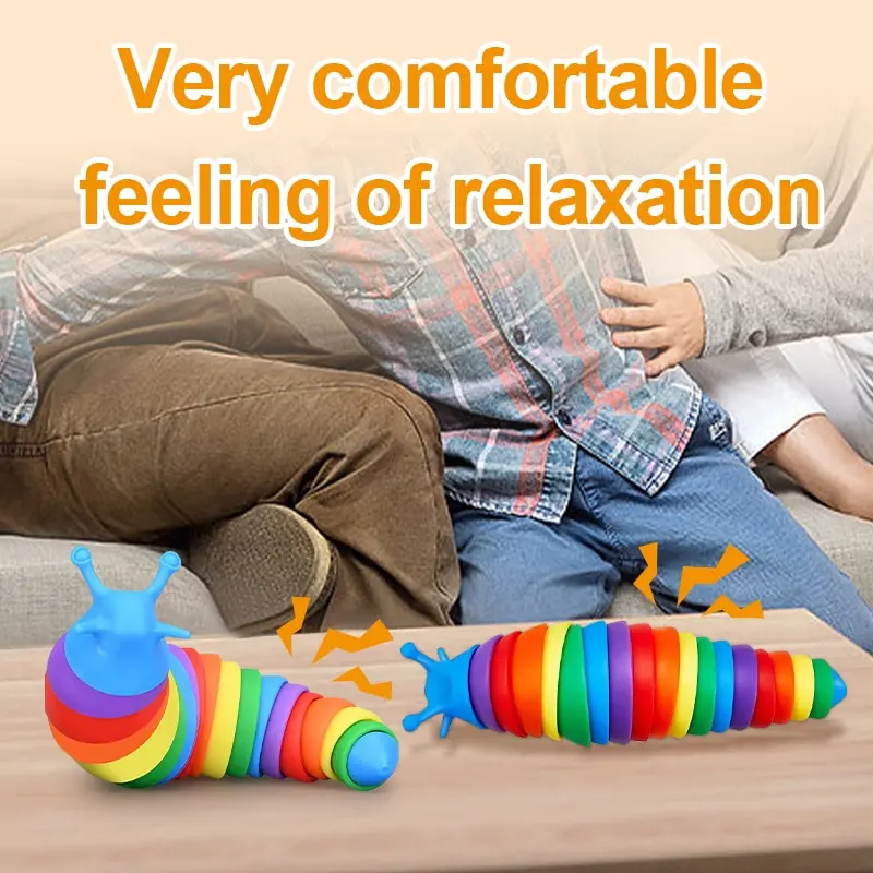 Multicolour Slug Decompression Toy Bionic Vent Anxiety Sensory Toys for Children and Worker Team Gift Party Stress Relief Toy