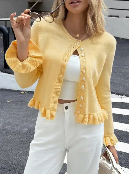 Maglione da donna a maniche lunghe lavorato a maglia peloso Y2K Hot Girl per maglieria alla moda autunno/inverno 2025