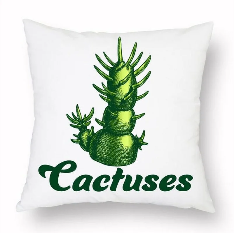 Cactus Green Leaf Pillow Case Desert Plants Pillowcase Garden Chair Bed Sofa Double Bed Luxury Cushions Cover Winter Decor 45x45