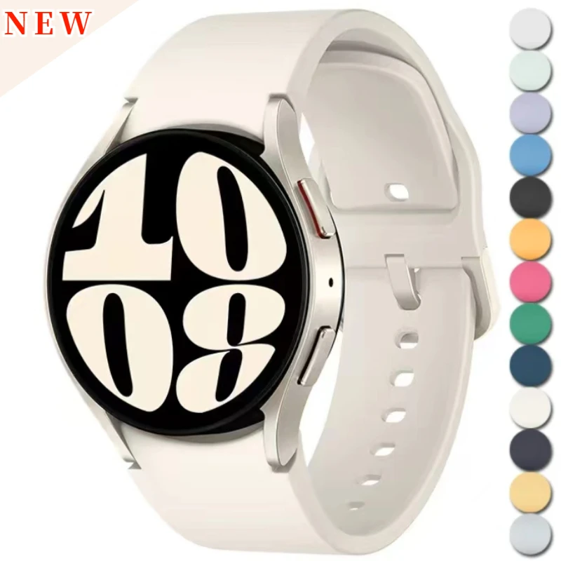 Silicone strap For Samsung Galaxy watch 6 4 Classic 47mm 43mm 46mm Curved original replacement band For Watch 7 6 5 4 40mm 44mm