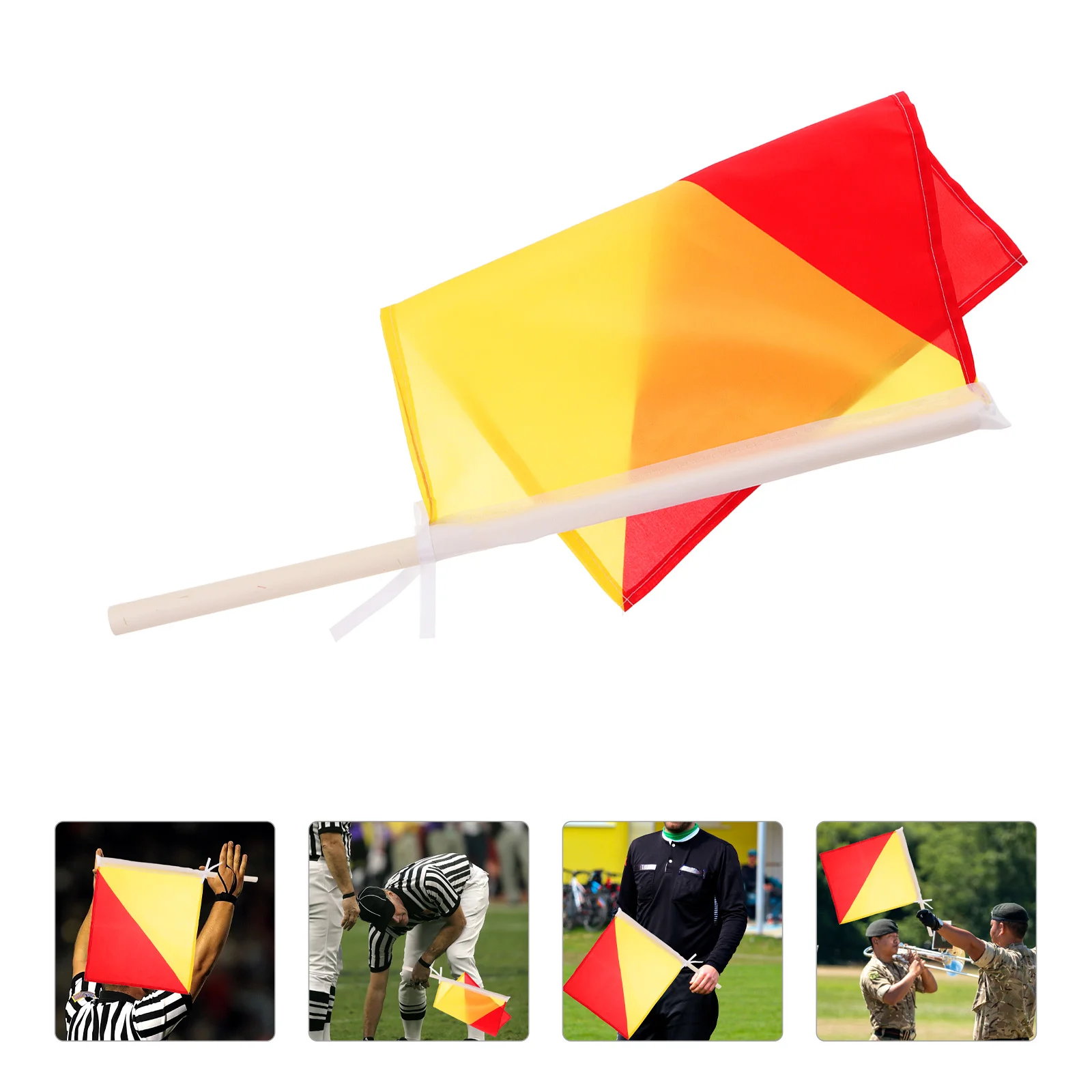 2 Pcs Equipment Flag Signal Commanding Flags Football Referee Handheld Polyester Waving Fan Cheering Travel