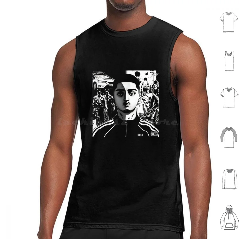 The Morad M.D.L.R Morad 04 Tank Tops Print Cotton Rap Music Morad Maes Mdlr Mor…