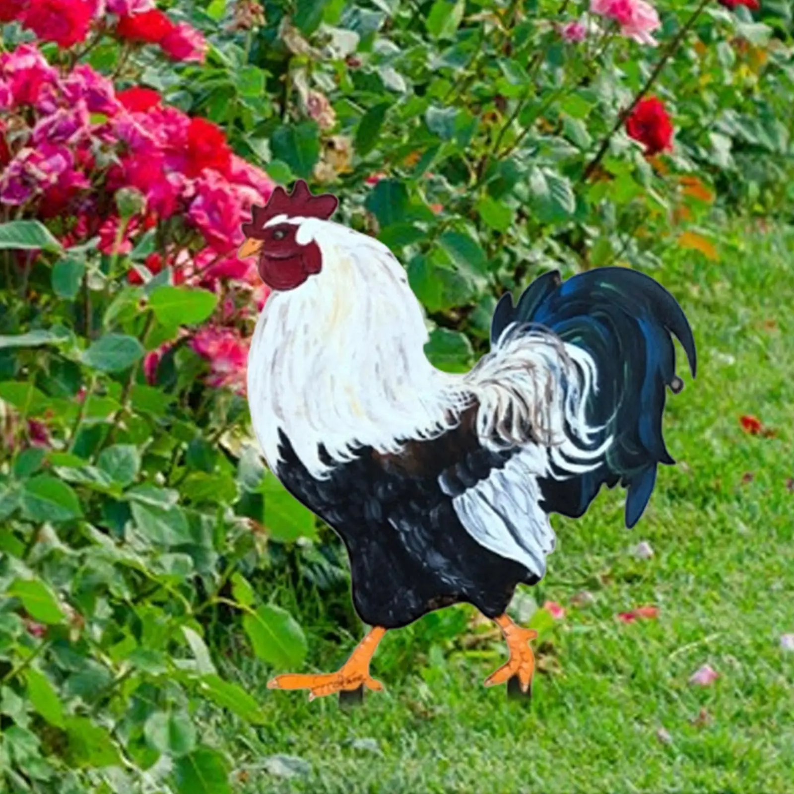 

Decorative Garden Stake Sculpture Rooster Statue for Courtyard Patio Pathway