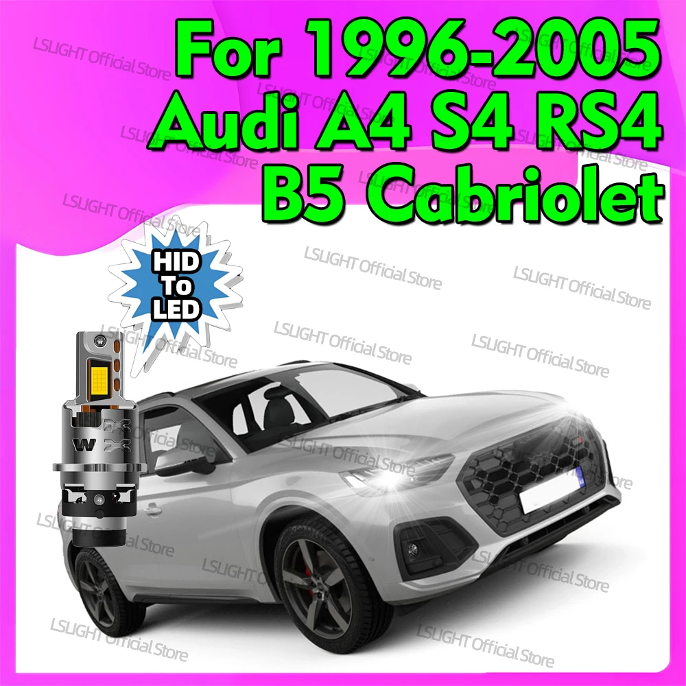 

2 шт. лампы высокой мощности HID для светодиодов D2S D2R для 1996-2003 2004 2005 Audi A4 S4 RS4 B5 Cabriolet Автоматические фары 110 Вт Plug&Play