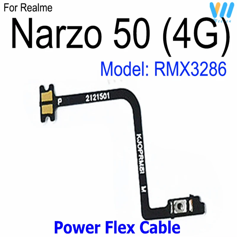 Power Volume Buttons For Realme Narzo 50 50i 50A Prime 4G 5G ON OFF Power Volume Switch Side Keys Flex Ribbon Flex Cable Parts