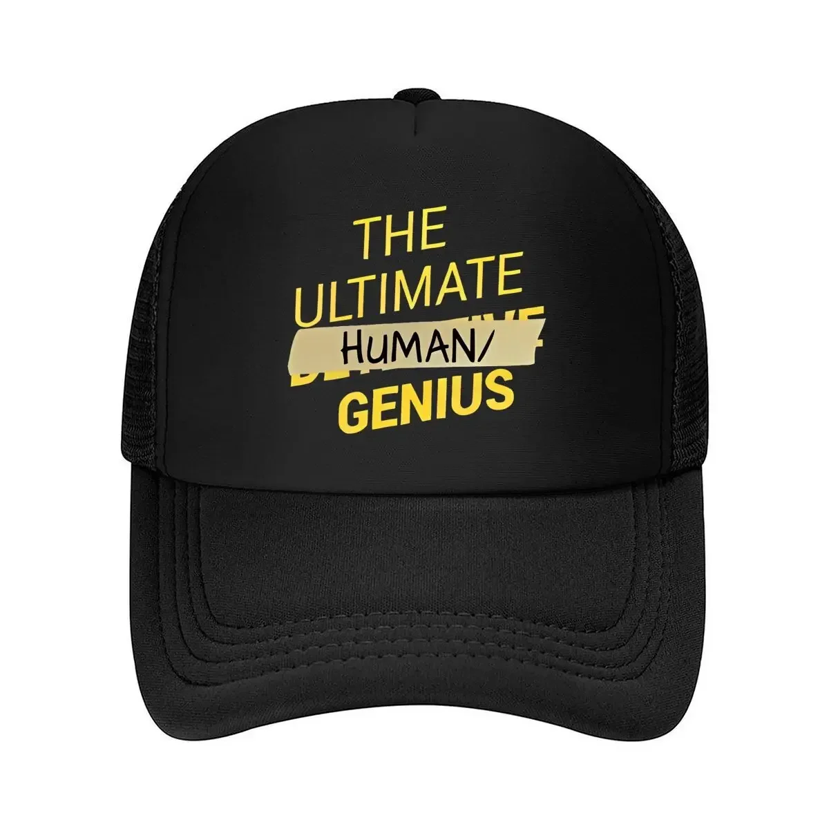 New “Genius Slogan Inspirational, Text Design” Mesh Baseball Cap