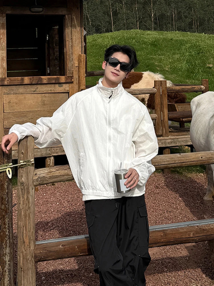 

White Ice Silk Men's Summer Lightweight Breathable Qui Dry Outdoor Climbing Sport Jaet Sun Protection Ultra Thin Coat