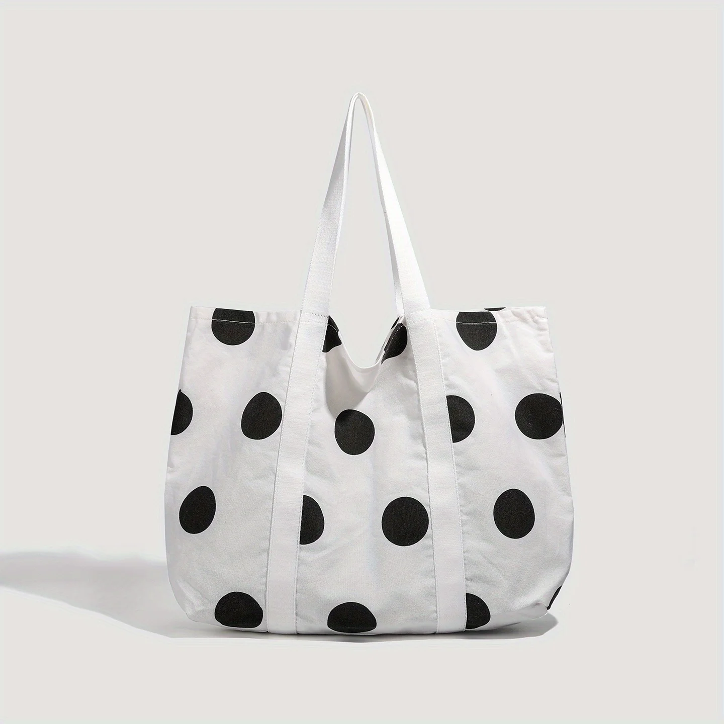 

Summer Polka Dot Shoulder Bag Black And White Large Capacity Tote Bag, Minimalist Casual Shopper Fashionable Beach Bag for Women