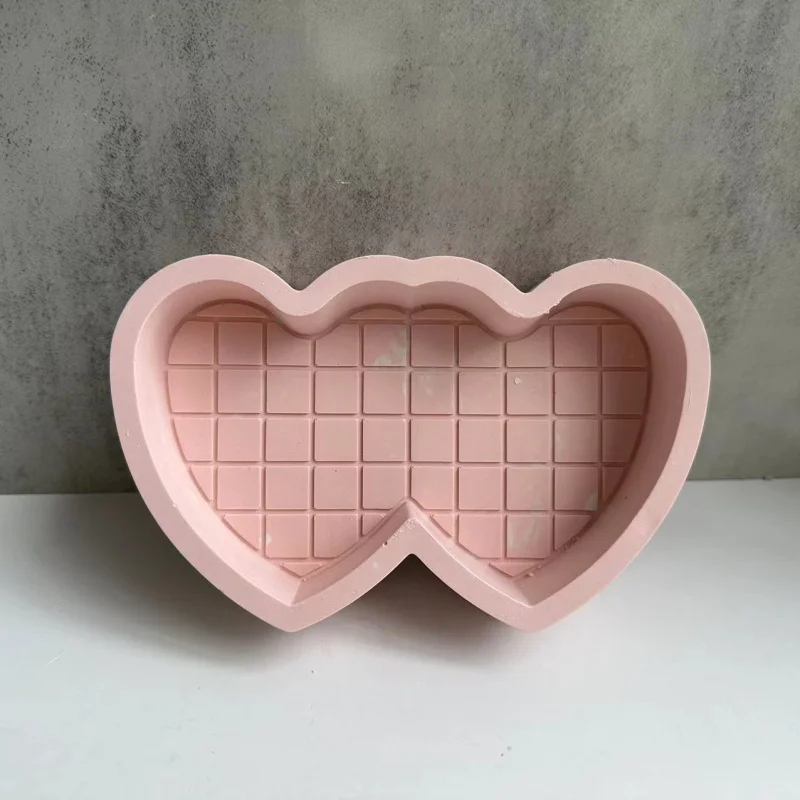 Valentine's Day Double Love Lattice Storage Box Silicone Mold Heart-Shaped Section Ornament  Epoxy