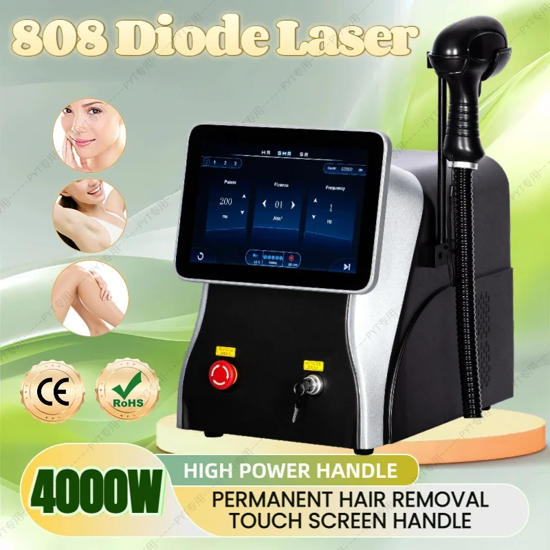 

4000W Diode Laser Alexandrite Ice Platinum Cooling Head 3 Wavelength Painless Permanent Body Hair Removal Instrument Tender Skin