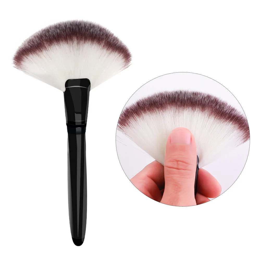 Großer Fächer-Make-up-Pinsel, Holzgriff, großer Rouge-Puder, Foundation-Pinsel, weiche Nylonborsten, Kosmetik-Werkzeug für ein perfektes Gesicht